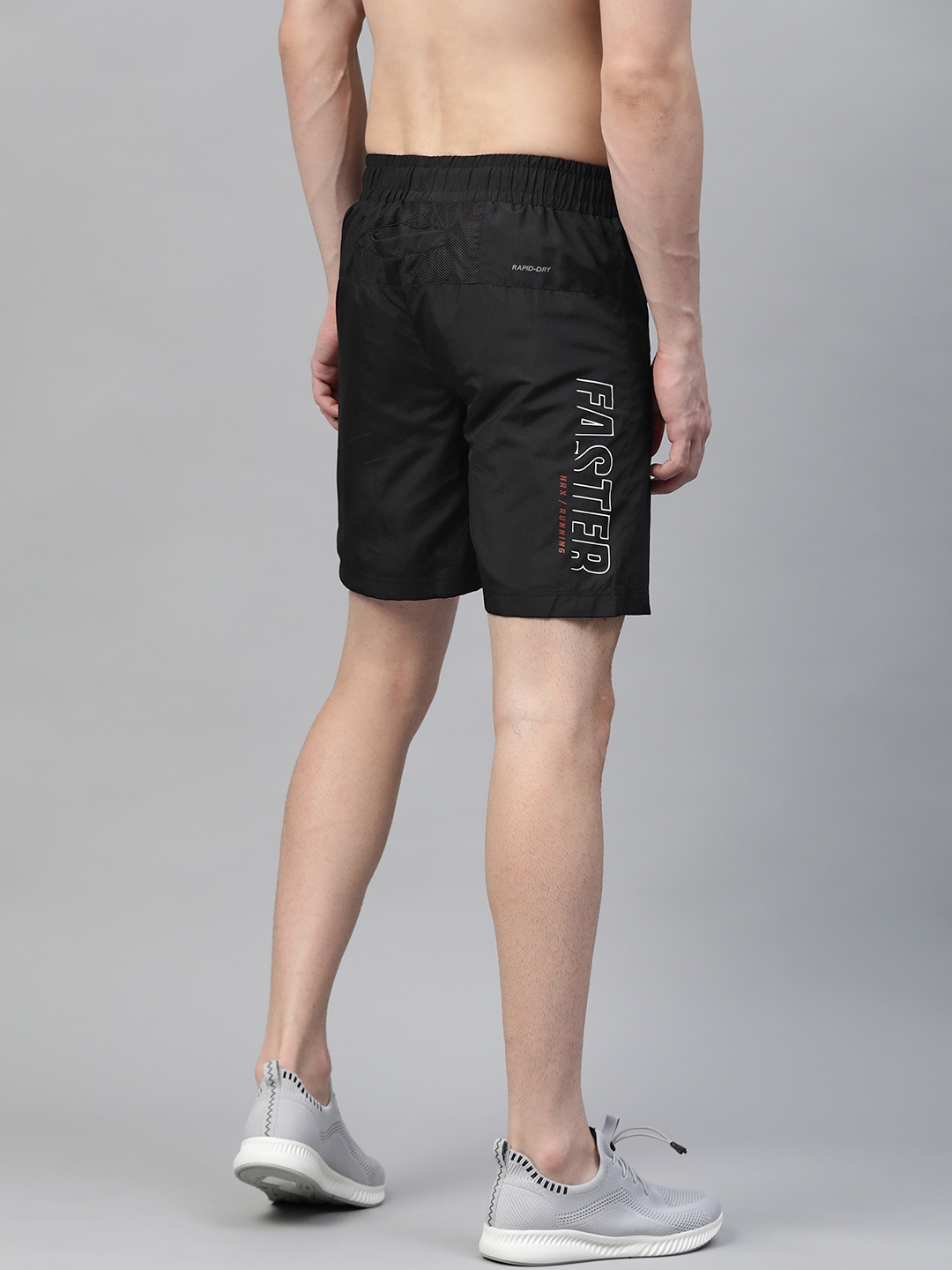 

HRX by Hrithik Roshan Men Black Solid Regular Fit Sports Shorts