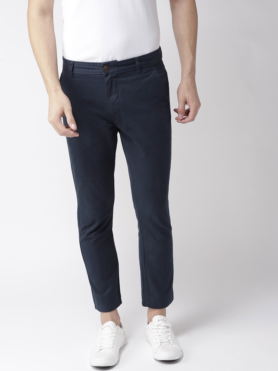 

Mast & Harbour Men Navy Blue Slim Fit Chinos