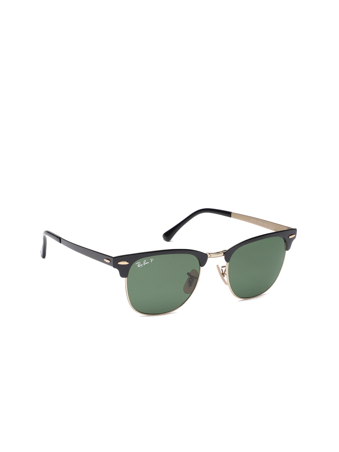 

RAY-BAN Unisex Polarized Green Lens Square Sunglasses - 0RB3716187/5851, Black