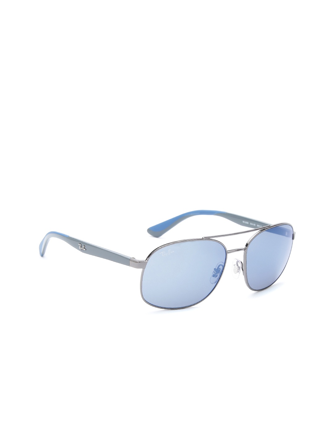

Ray-Ban Men Mirrored Rectangle Sunglasses 0RB3593004/5558, Navy blue