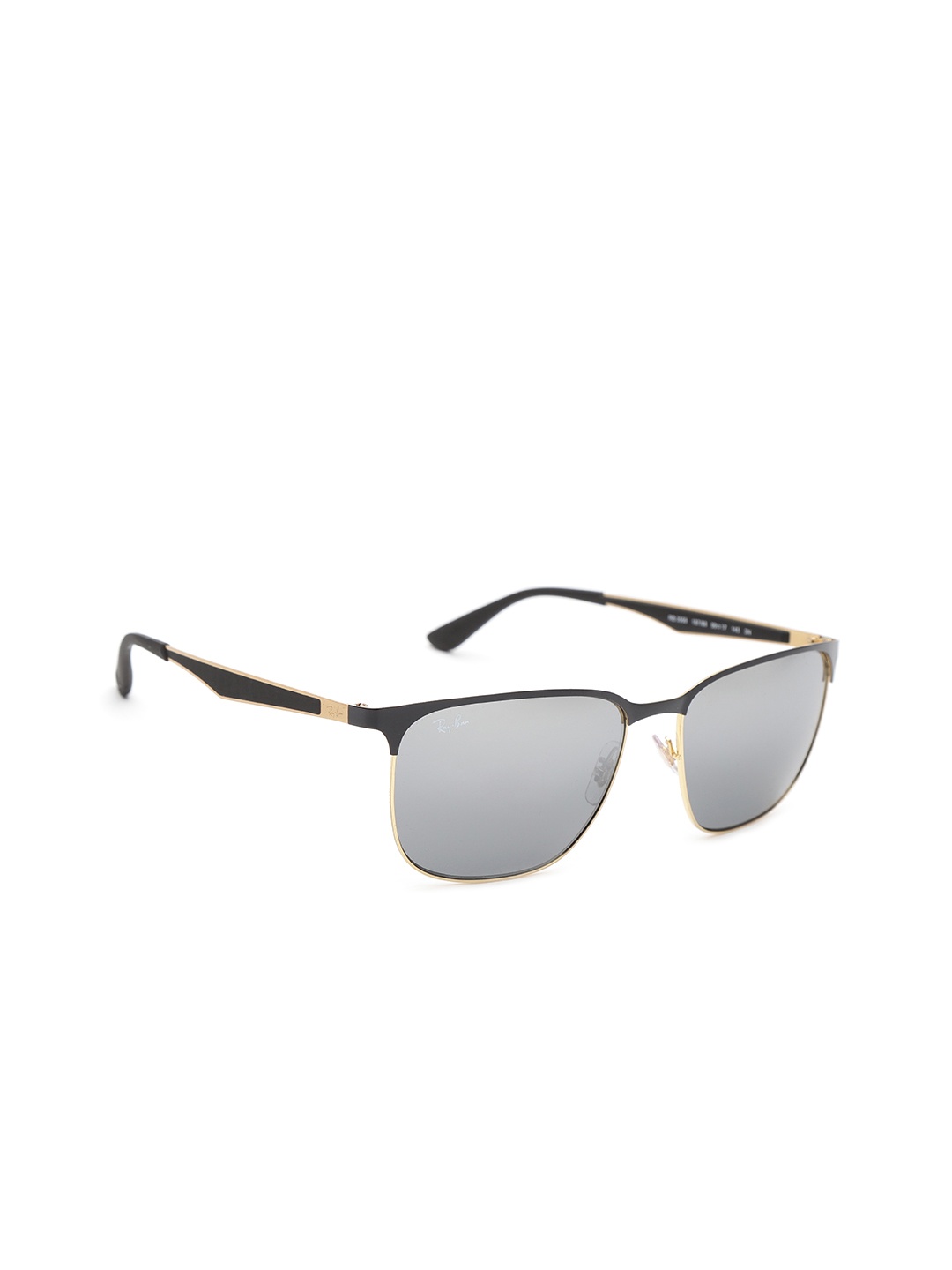 

Ray-Ban Unisex Gradient Silver Lens Square Sunglasses - 0RB3569187/8859, Grey