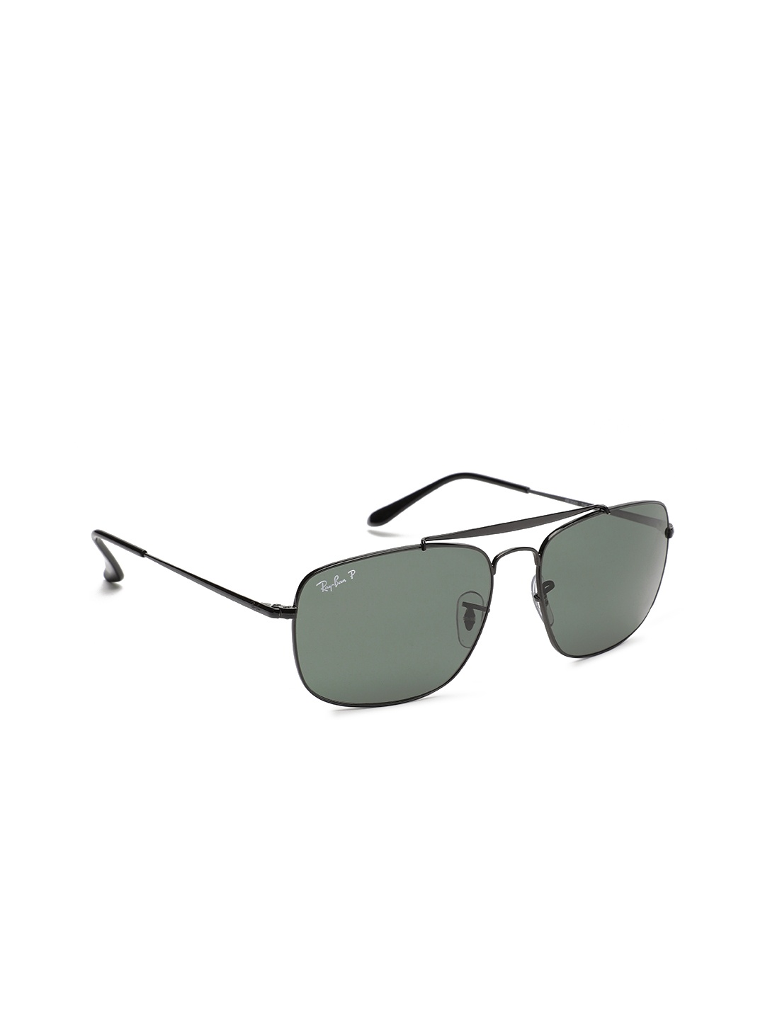 

Ray-Ban Men Polarized Green Lens Square Sunglasses - 0RB3560002/5861, Grey