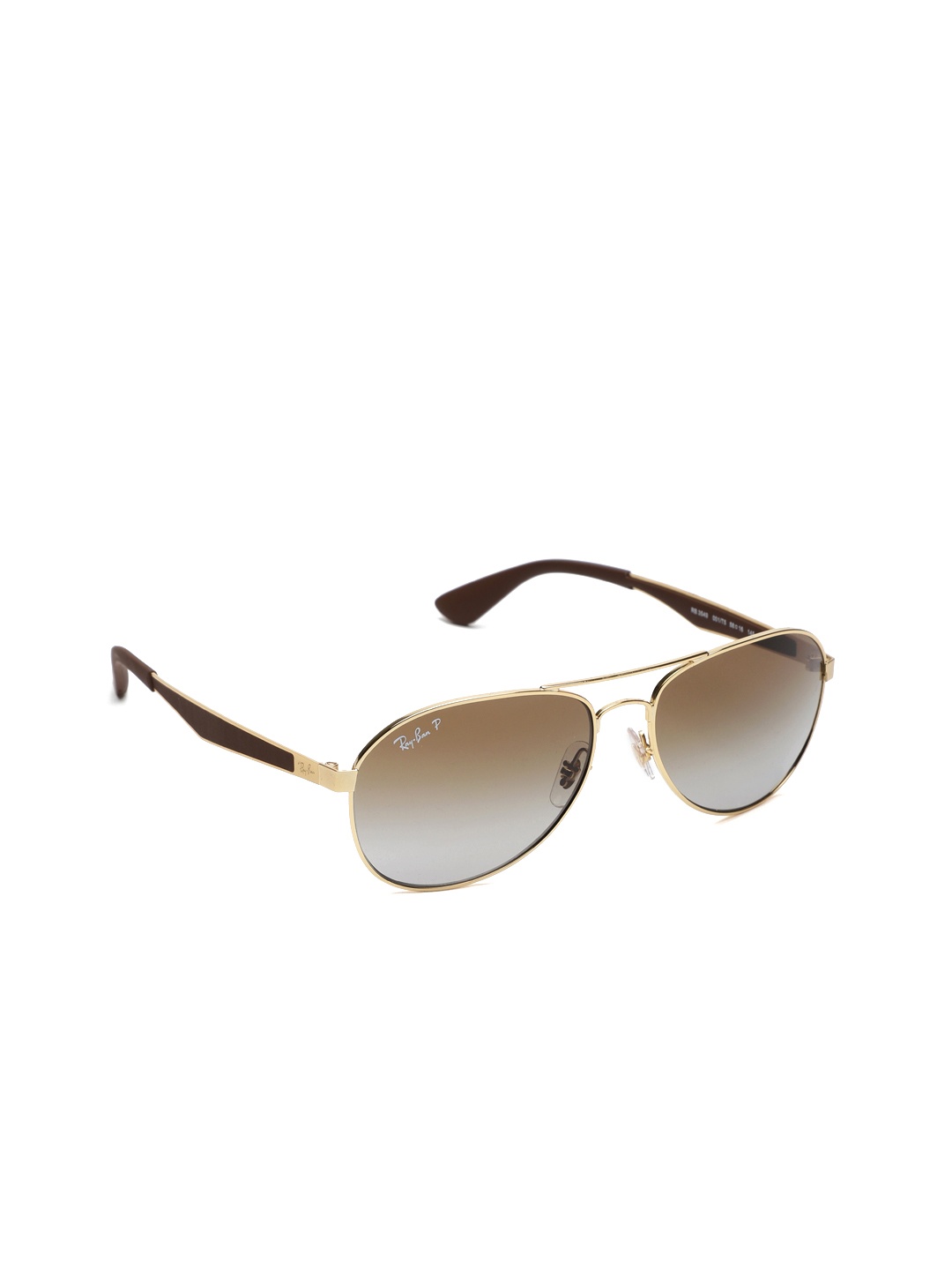 

RAY-BAN Unisex Polarized Brown Lens Pilot Sunglasses - 0RB3549001/T558