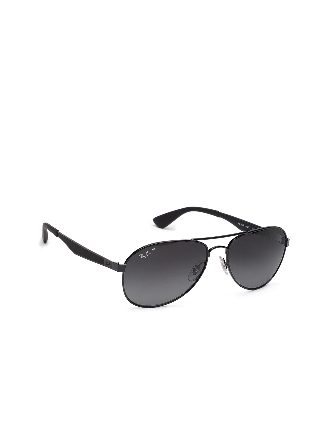 

RAY-BAN Unisex Polarized Grey Lens Pilot Sunglasses - 0RB3549002/T358, Black