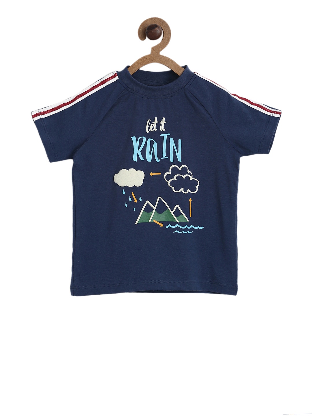 

MINI KLUB Boys Navy Blue Printed Round Neck T-shirt