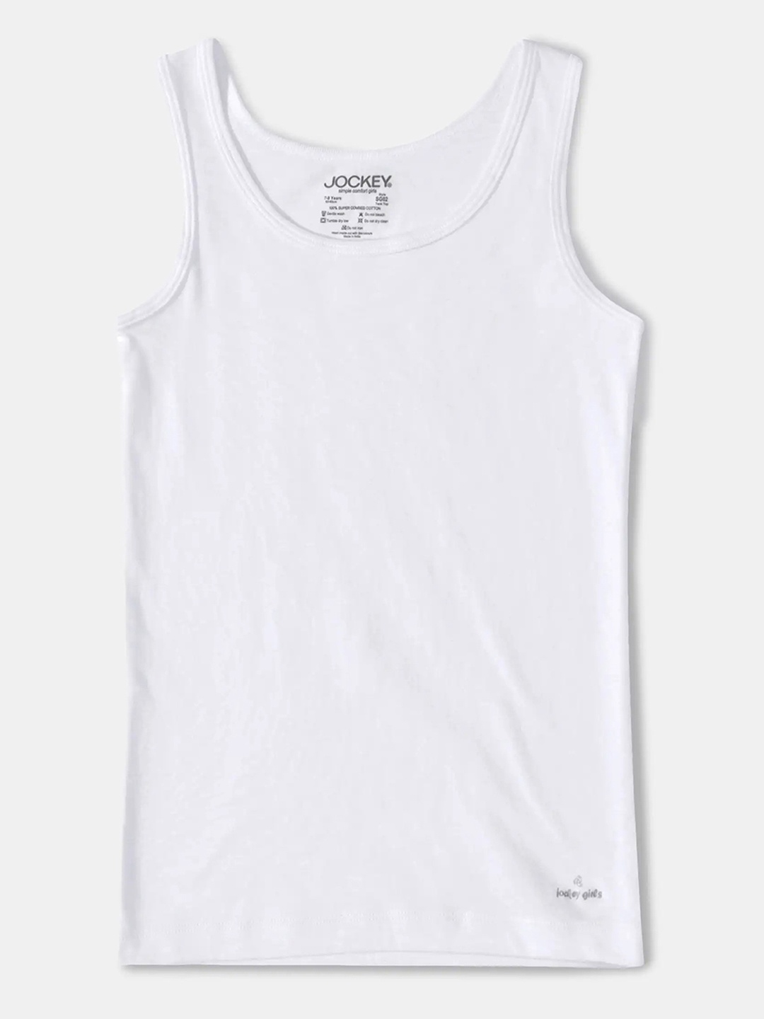 

Jockey Girls Super Combed Cotton Rib Solid Inner Tank Top-SG01, White