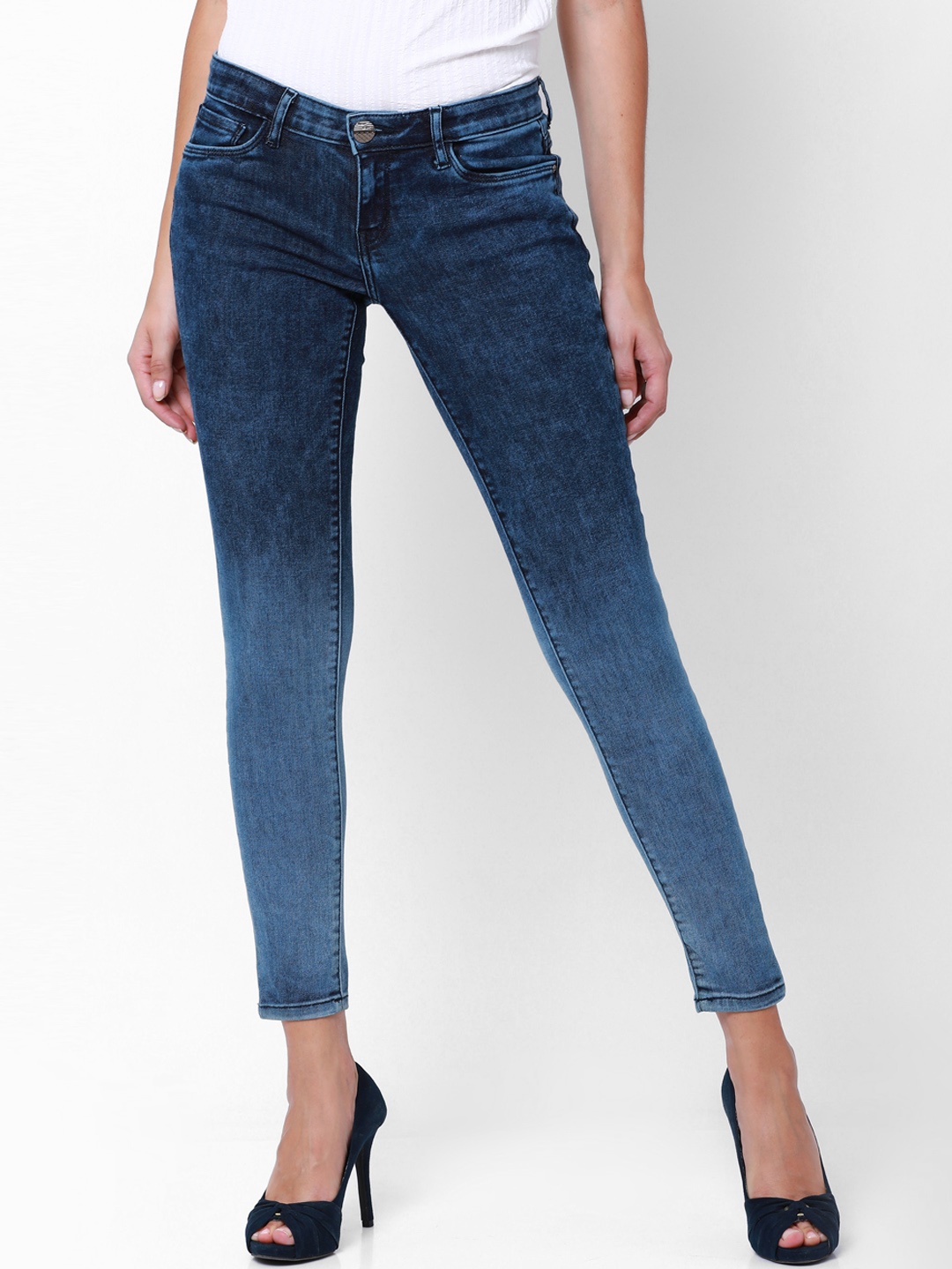 

Tokyo Talkies Women Navy Blue Super Skinny Fit Mid-Rise Clean Look Jeans