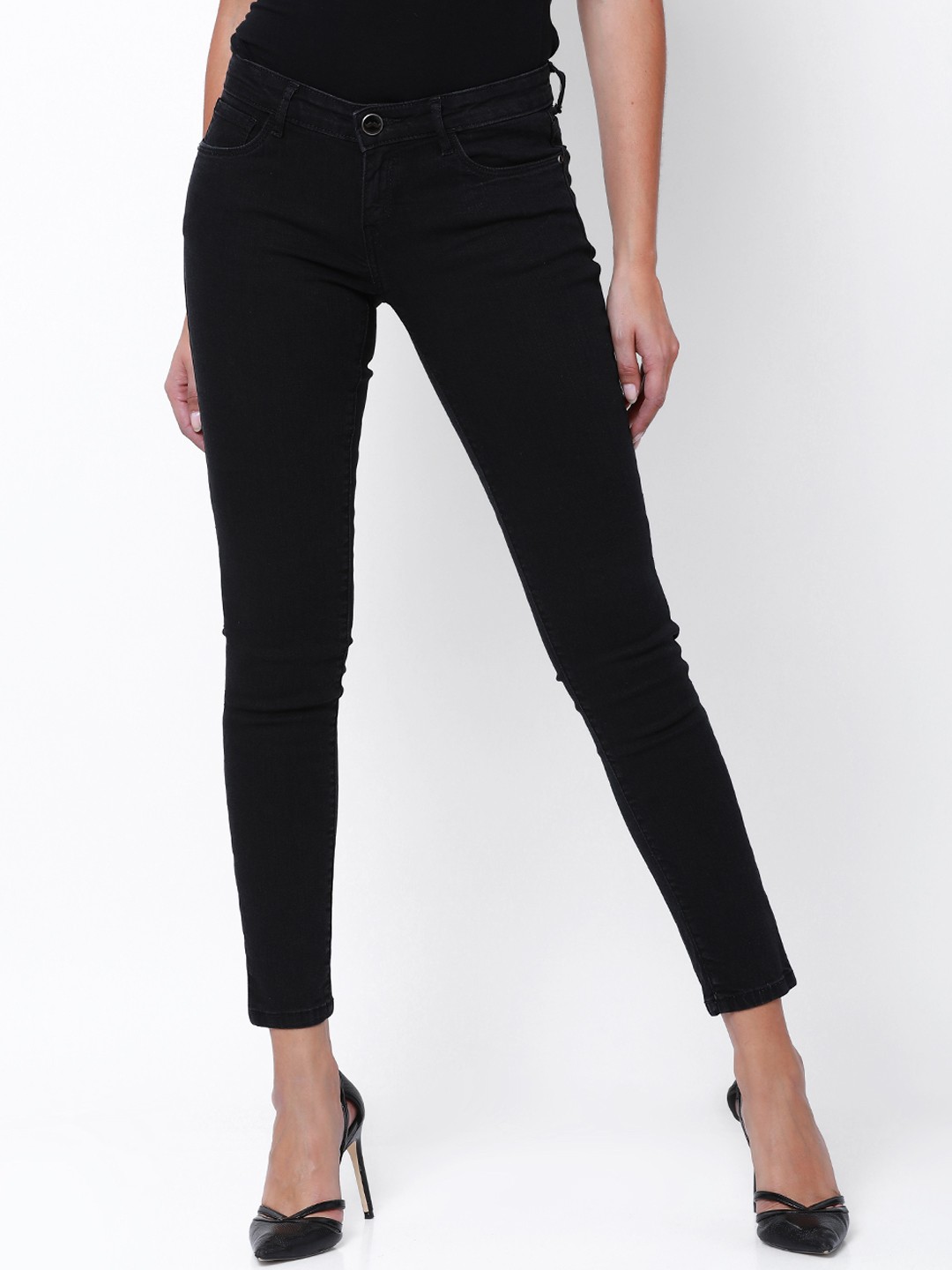 

Tokyo Talkies Women Black Super Skinny Fit Mid-Rise Clean Look Jeans
