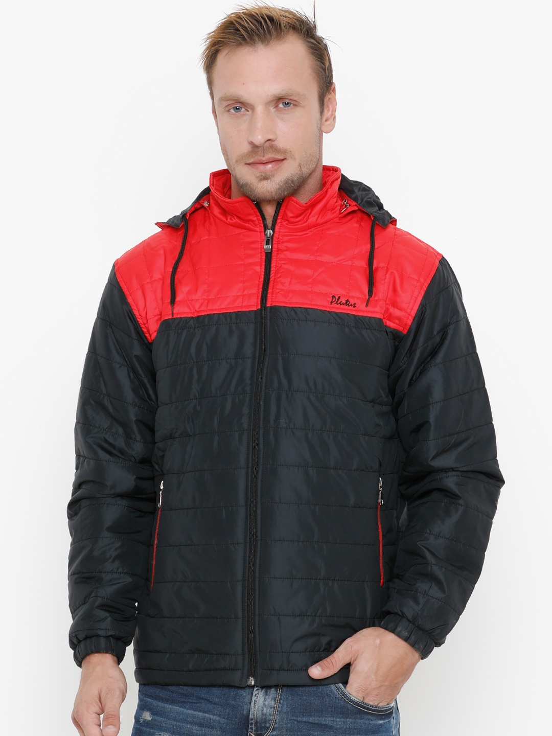 

Plutus Men Black Solid Water Resistant Bomber