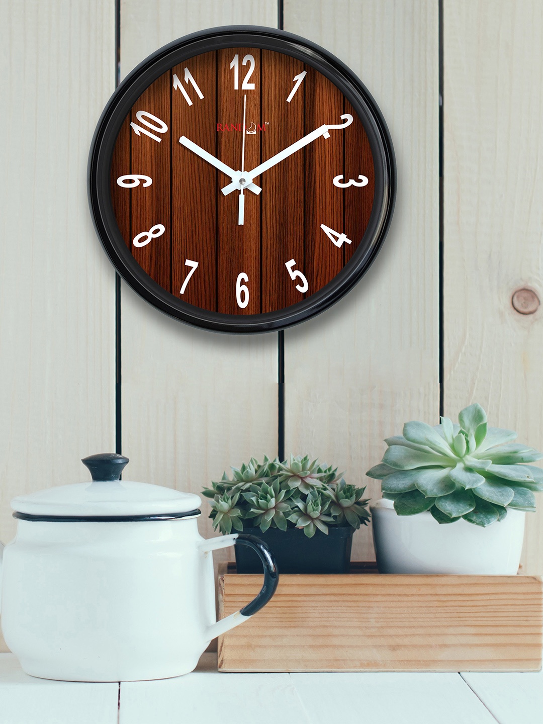 

RANDOM Brown Round Textured 30.48 cm Analogue Wall Clock