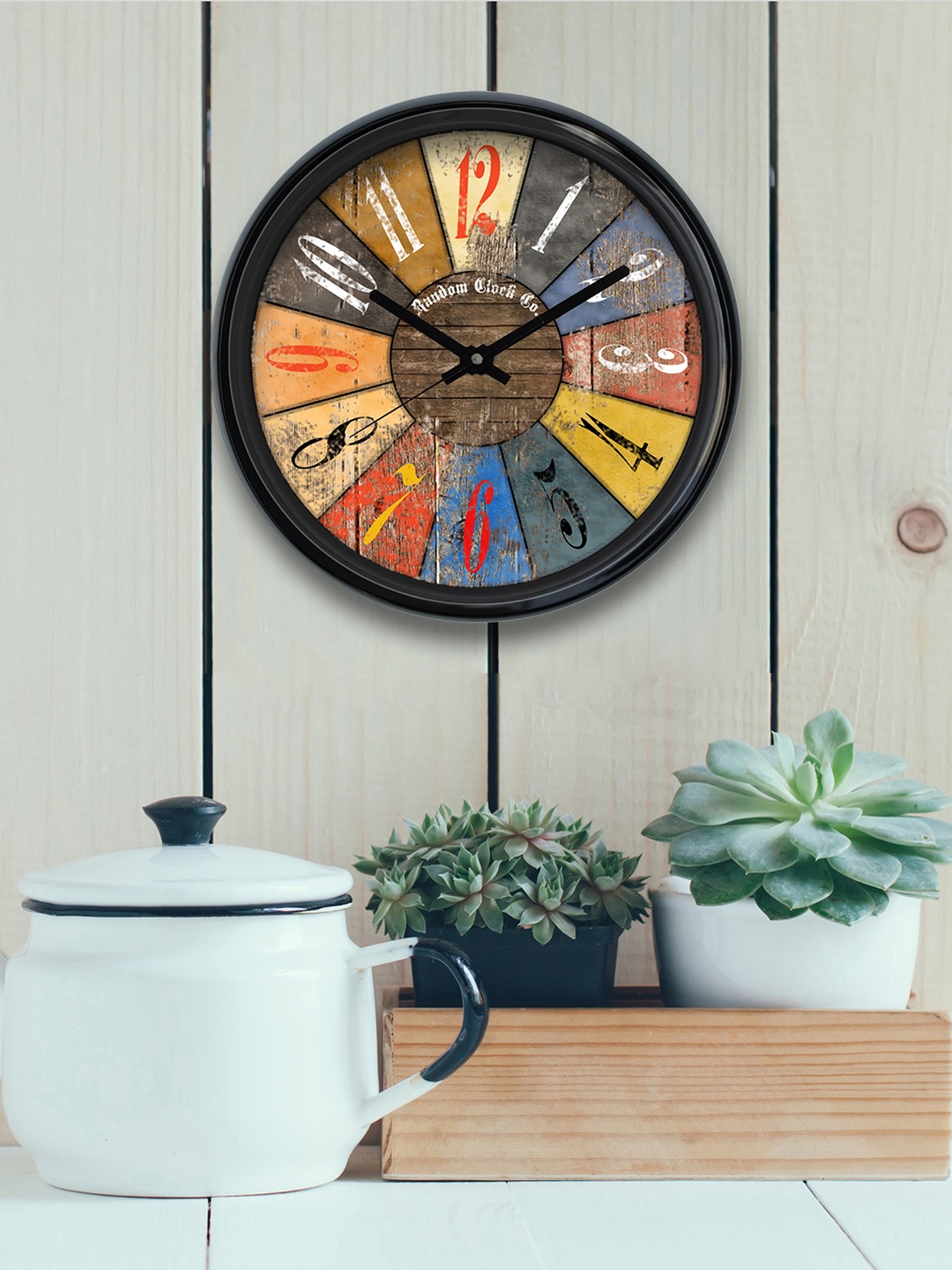 

RANDOM Multicoloured Round Printed 30.48 cm Analogue Wall Clock, Multi