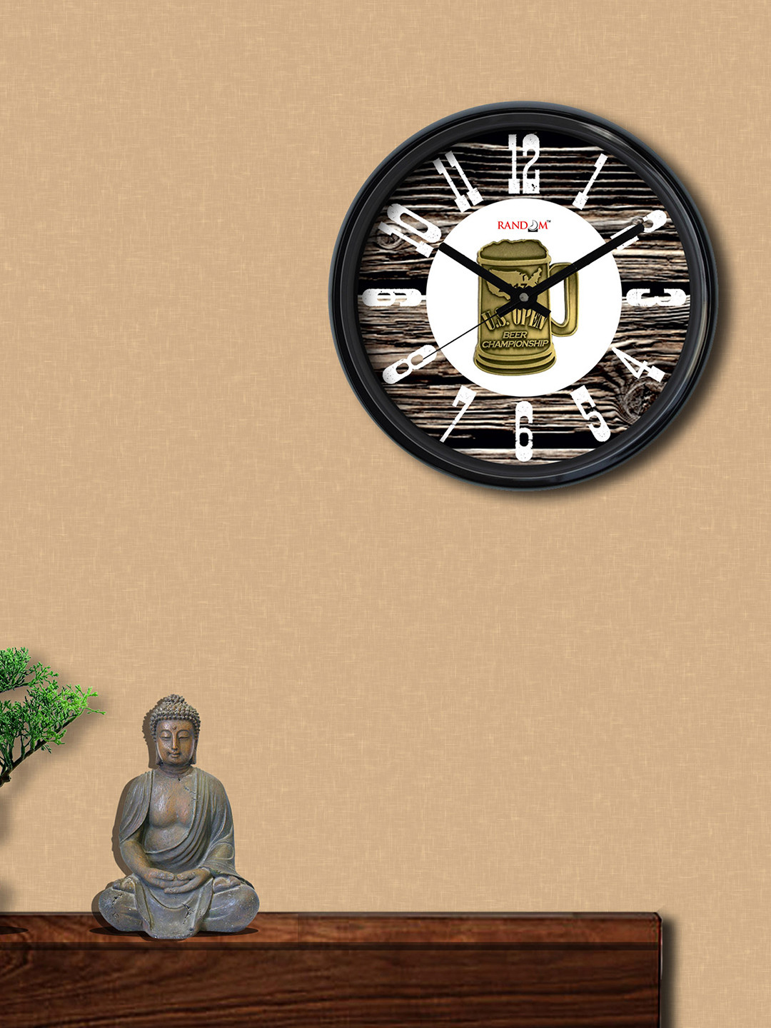 

RANDOM Coffee Brown Round Printed 30.48 cm Analogue Wall Clock