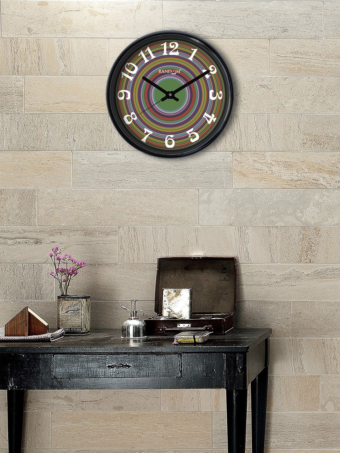 

RANDOM Multicoloured Round Solid 30.48 cm Analogue Wall Clock, Multi