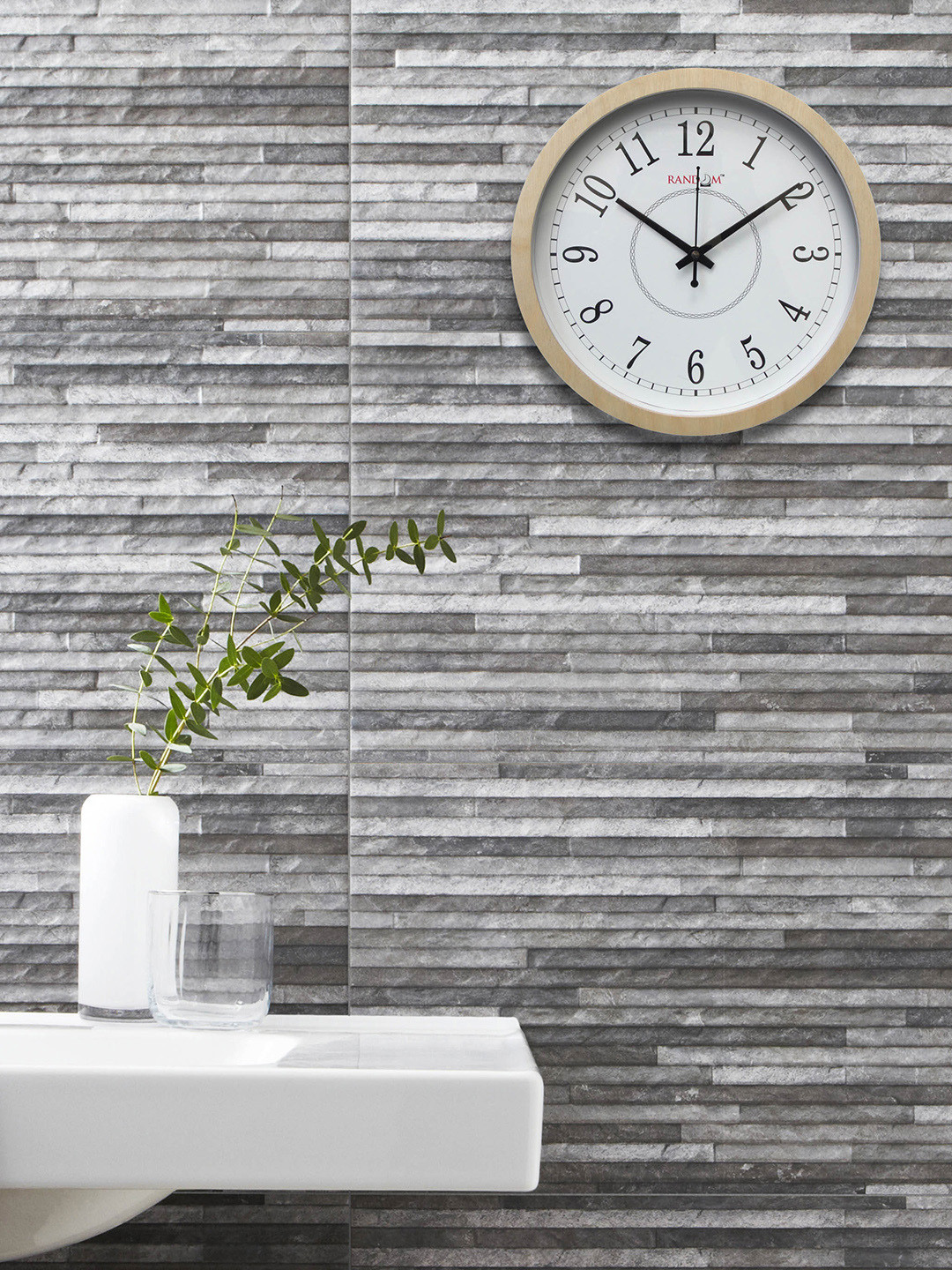 

RANDOM White Round Solid 25.4 cm Analogue Wall Clock