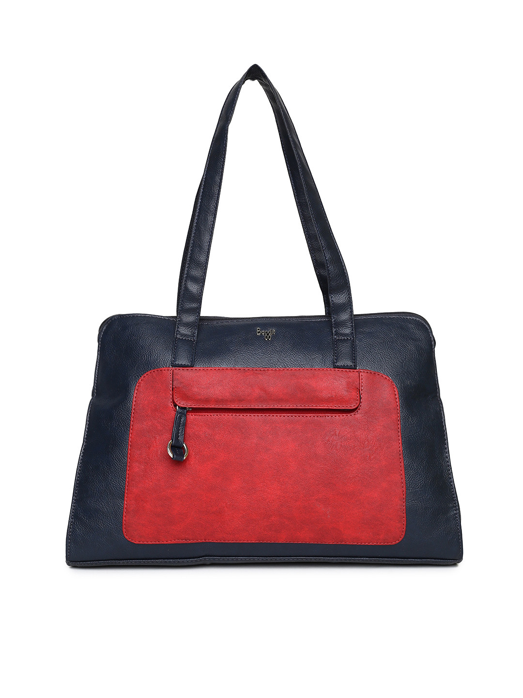 

Baggit Navy Blue & Red Colourblocked Shoulder Bag