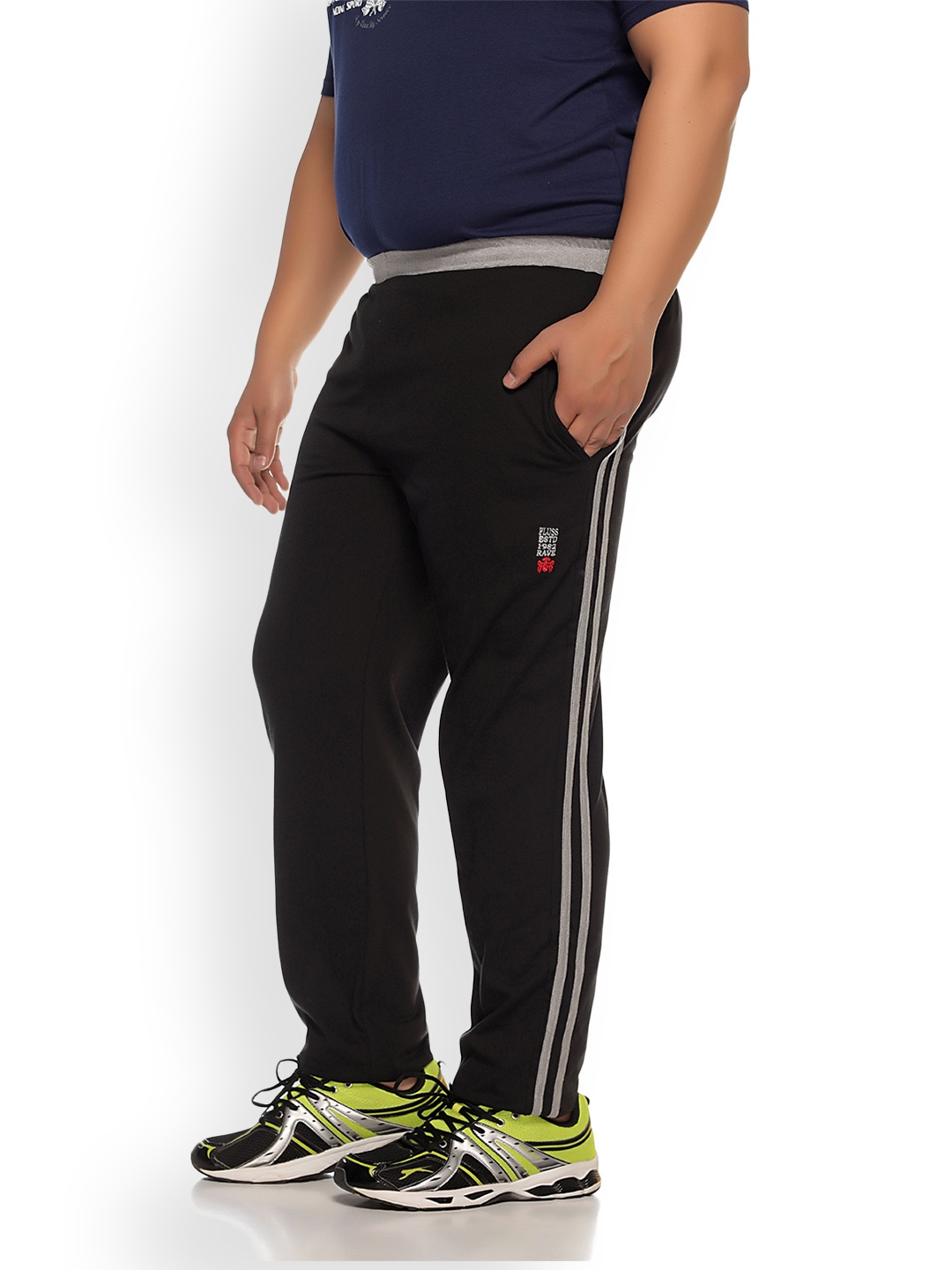 

plusS Black Solid Track Pants