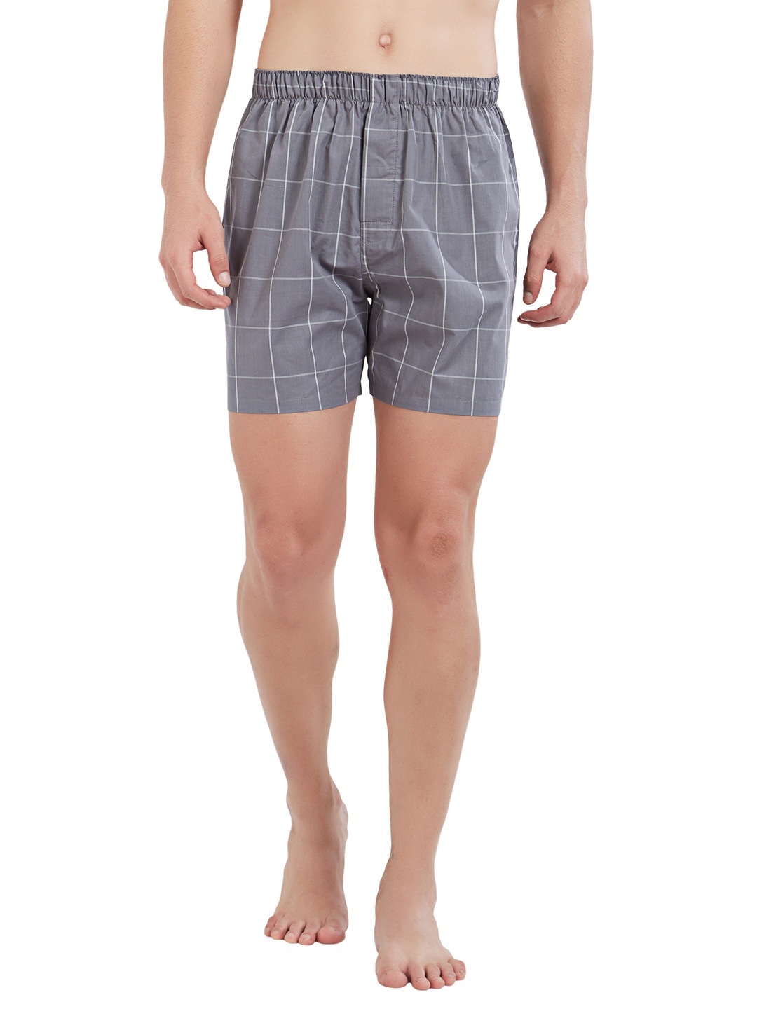 

XYXX Men Super Combed Cotton Checkered Checkmate Boxer XYBOX27, Grey
