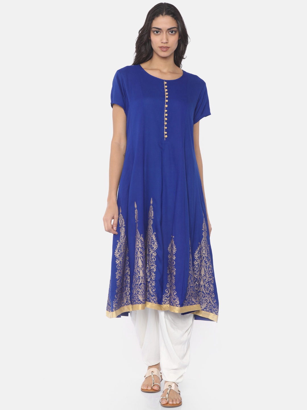 

Anahi Women Blue Printed A-Line Kurta