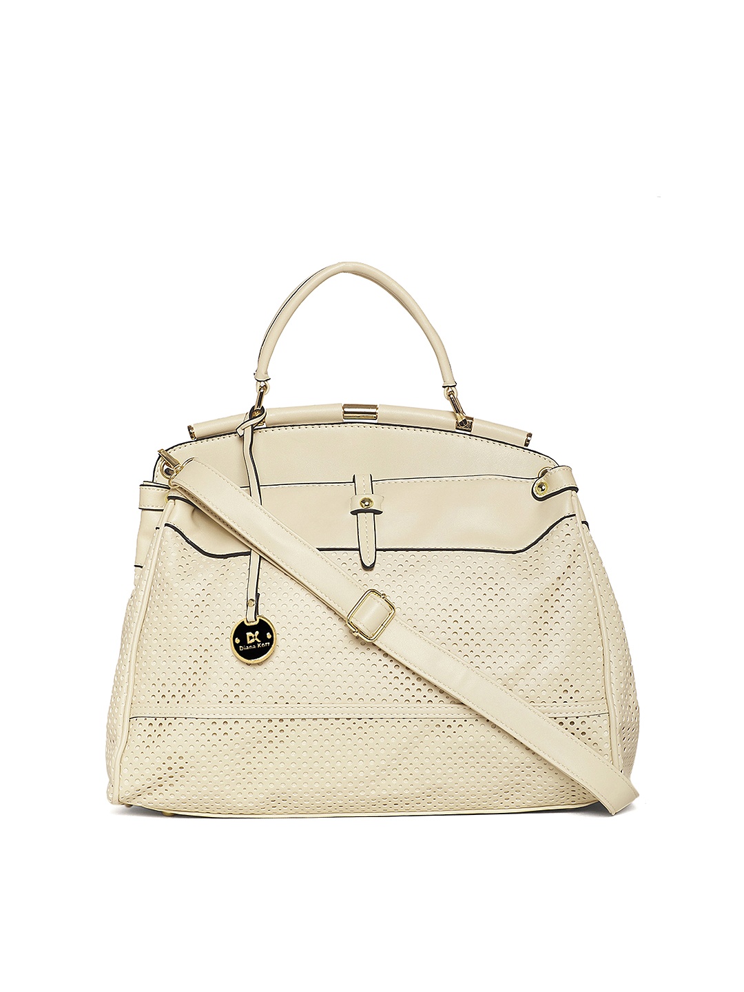 

Diana Korr Beige Self Design Handheld Bag