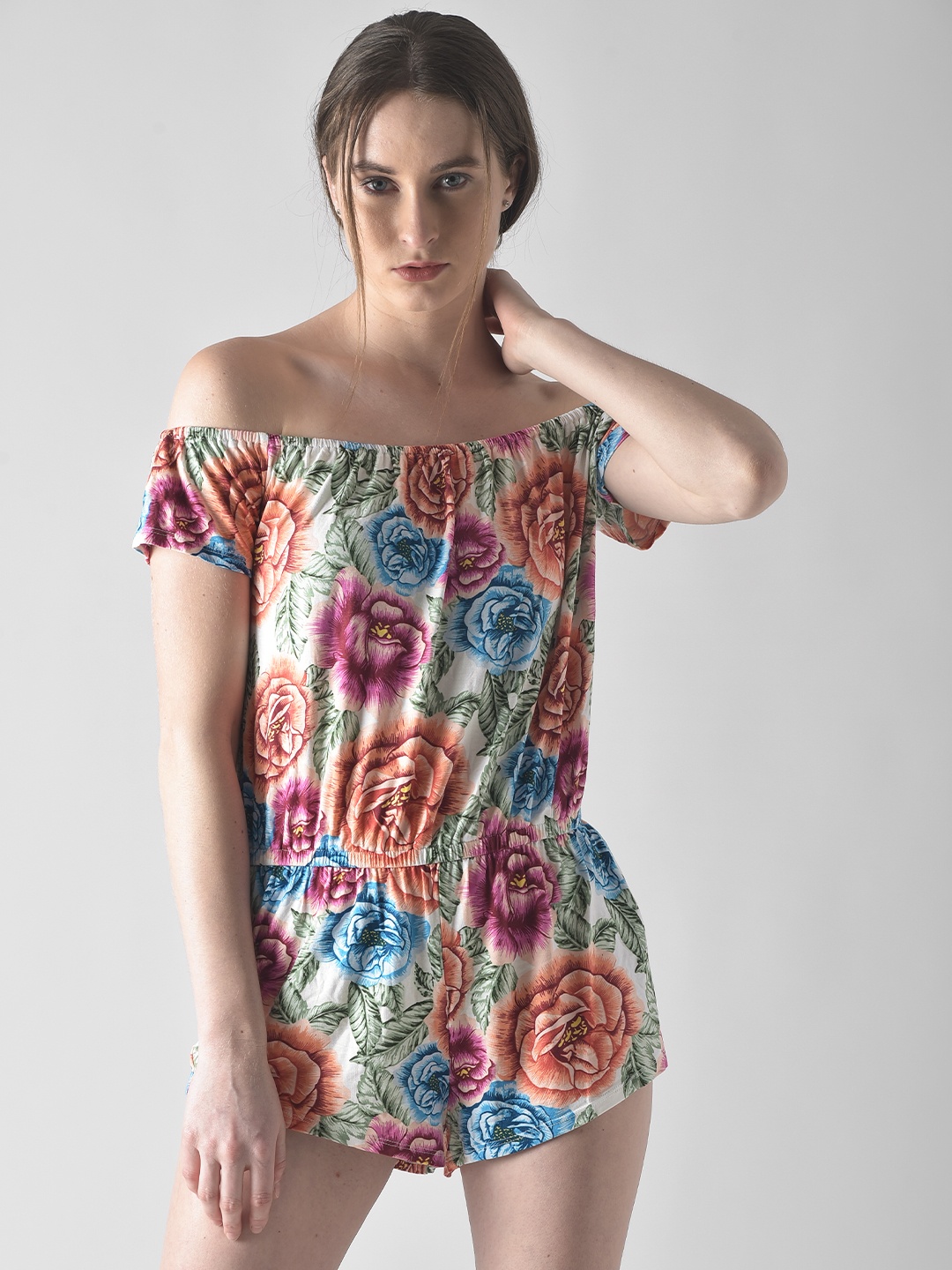 

FOREVER 21 Multicoloured Printed Playsuit, Multi