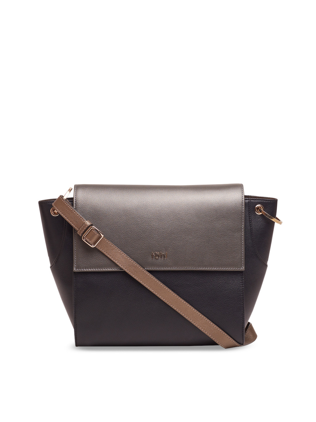 

tohl Black & Grey Solid Sling Bag