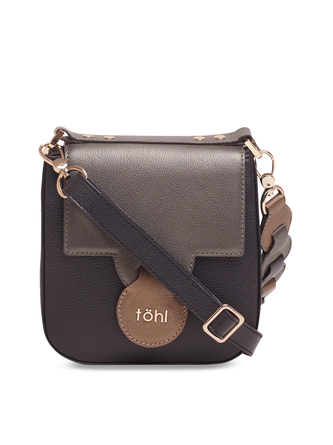 

tohl Charcoal & Grey Colourblocked Sling Bag