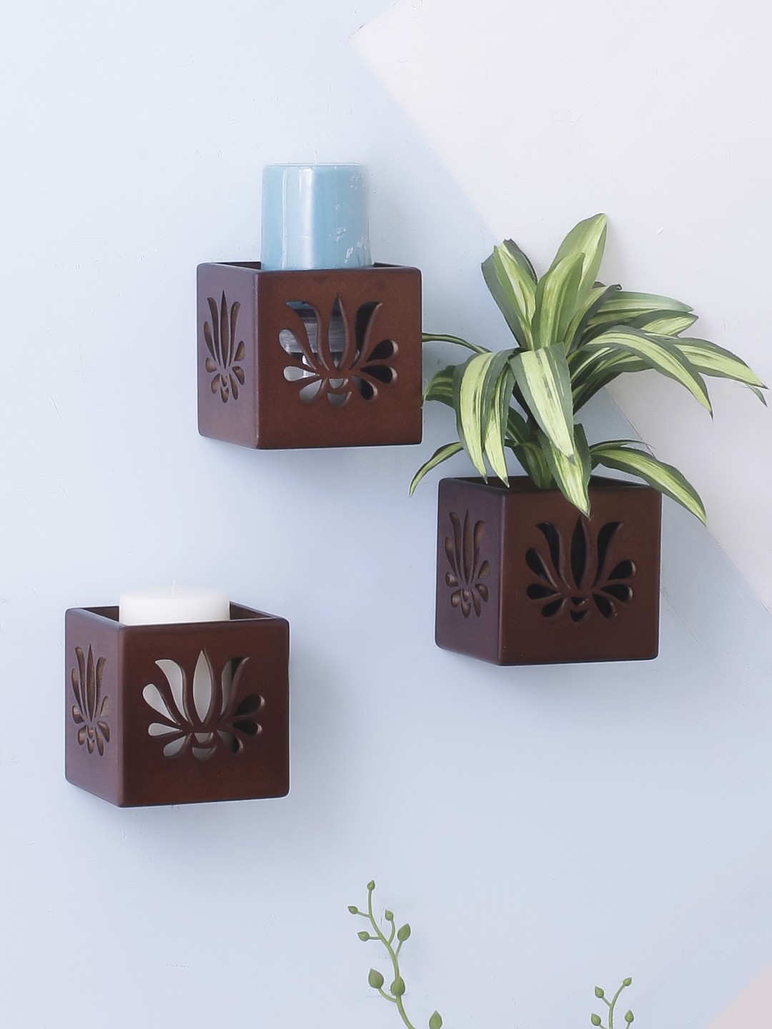 

Home Sparkle Brown MDF Basic Wall Shelf