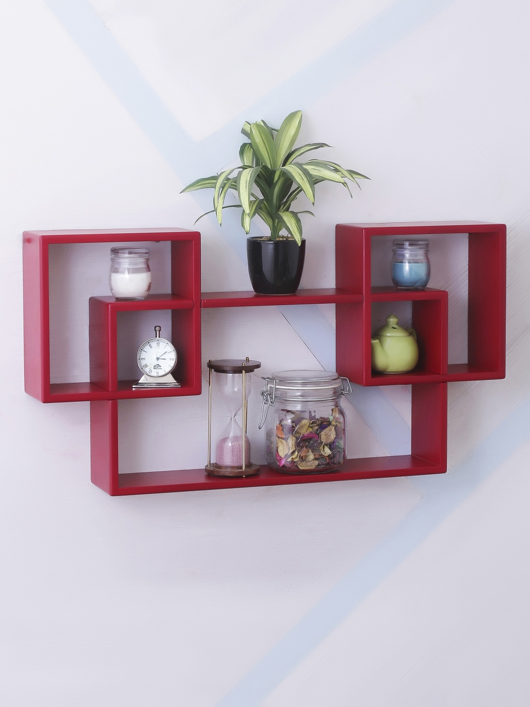 

Home Sparkle Red MDF Basic Wall Shelf