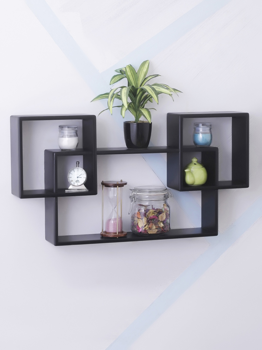 

Home Sparkle Black MDF Basic Wall Shelf