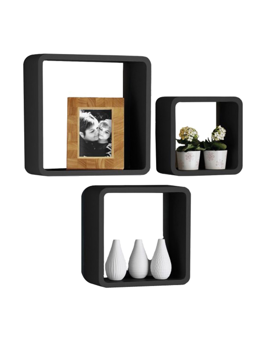 

Home Sparkle Black MDF Basic Wall Shelf