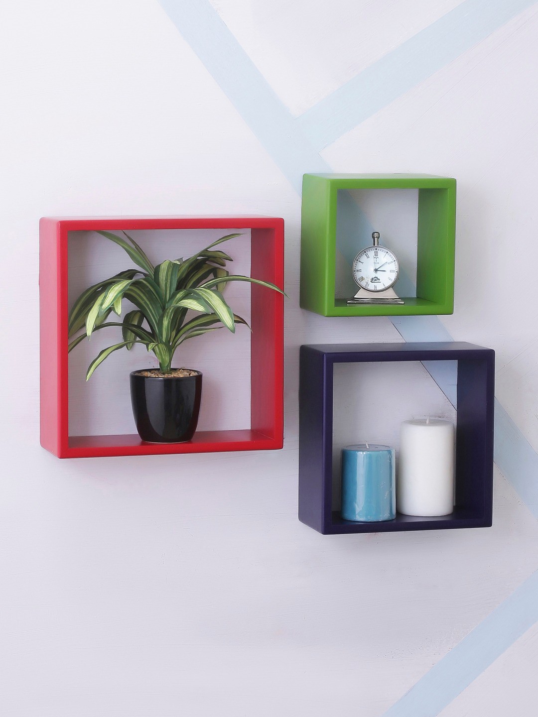 

Home Sparkle Red & Green MDF Basic Wall Shelf