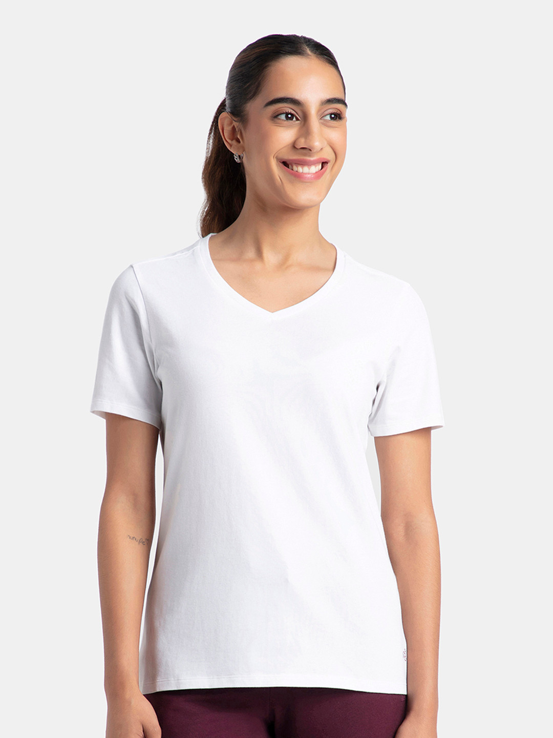 

Jockey Solid Super Combed Cotton Stretch Regular Fit Tshirt-1359, White