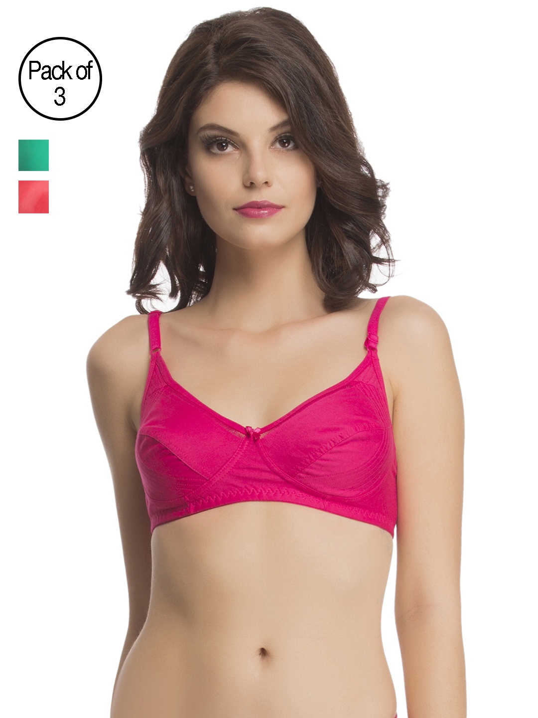 

Clovia Pack Of 3 Bra, Pink