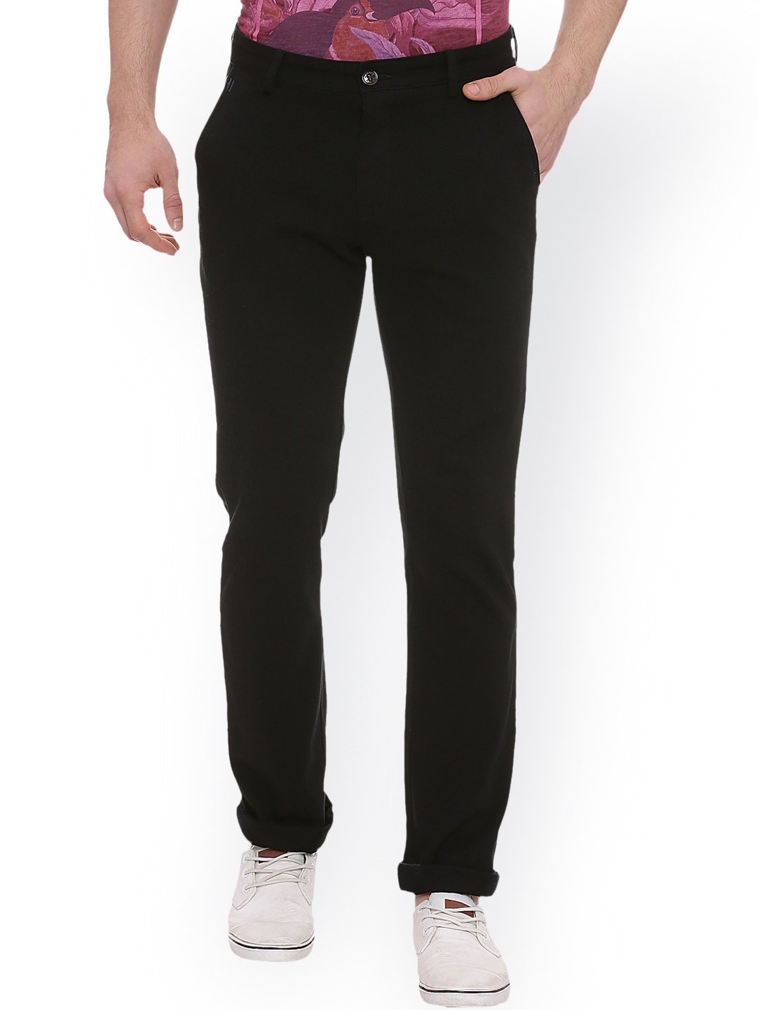 

Allen Solly Men Black Regular Fit Solid Chinos