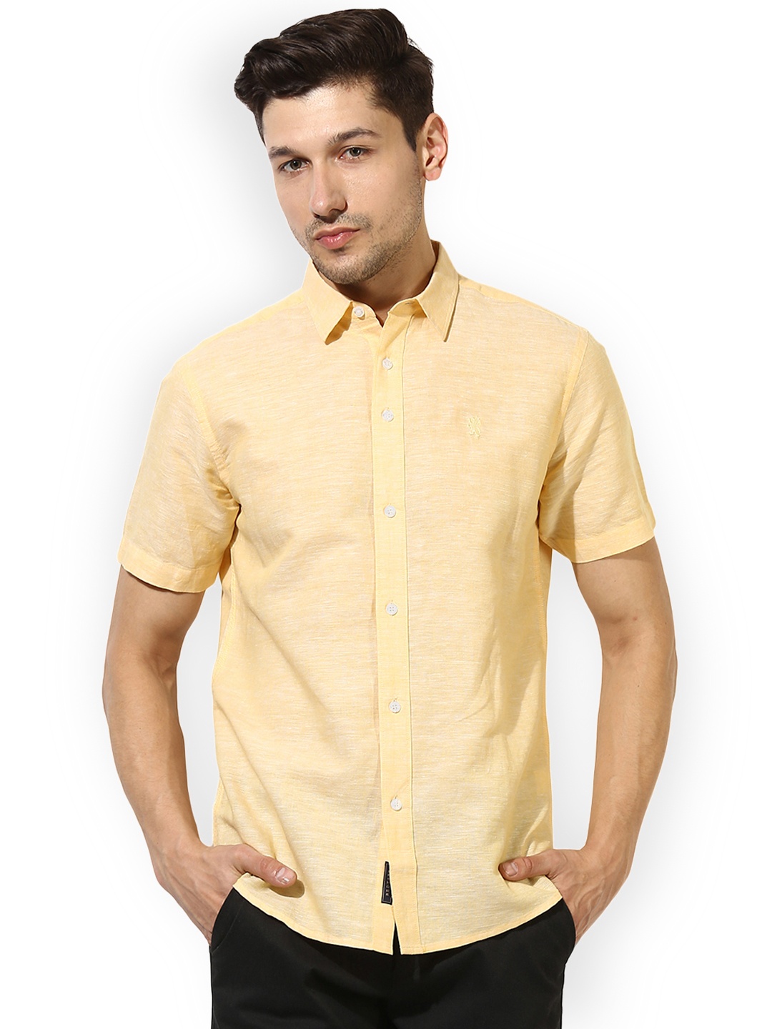 

Red Tape Men Yellow Comfort Regular Fit Solid Casual Shirt