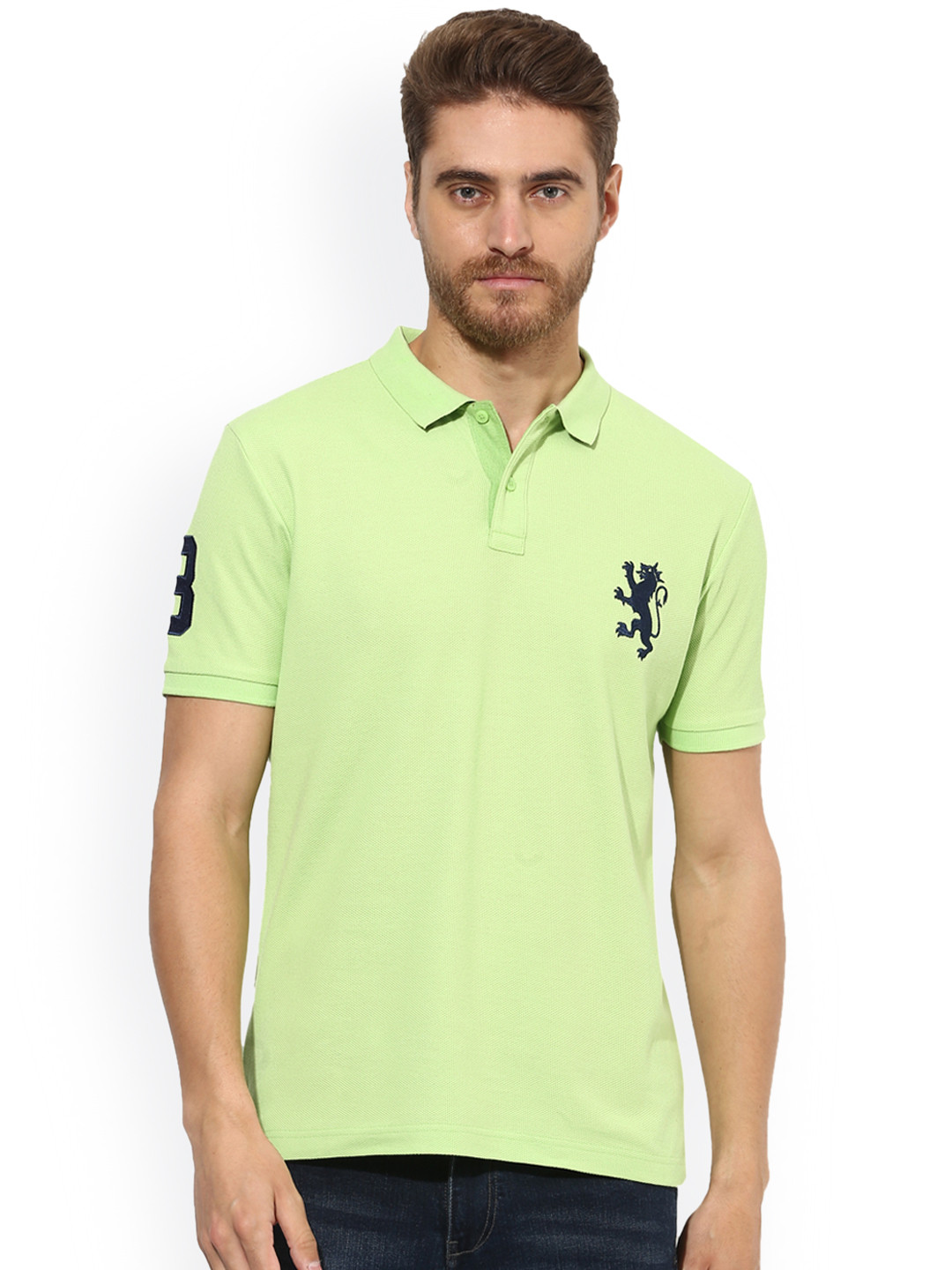 

Red Tape Men Green Solid Polo Collar T-shirt