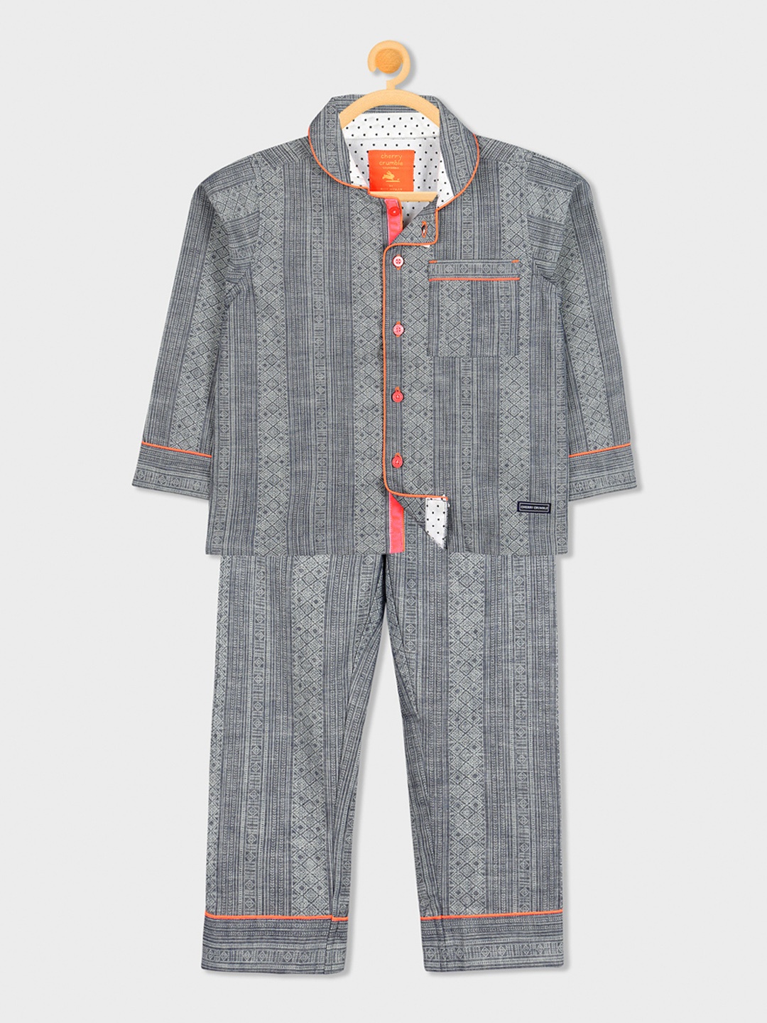 

Cherry Crumble Unisex Grey Printed Night Suit WS-NSUIT-1333