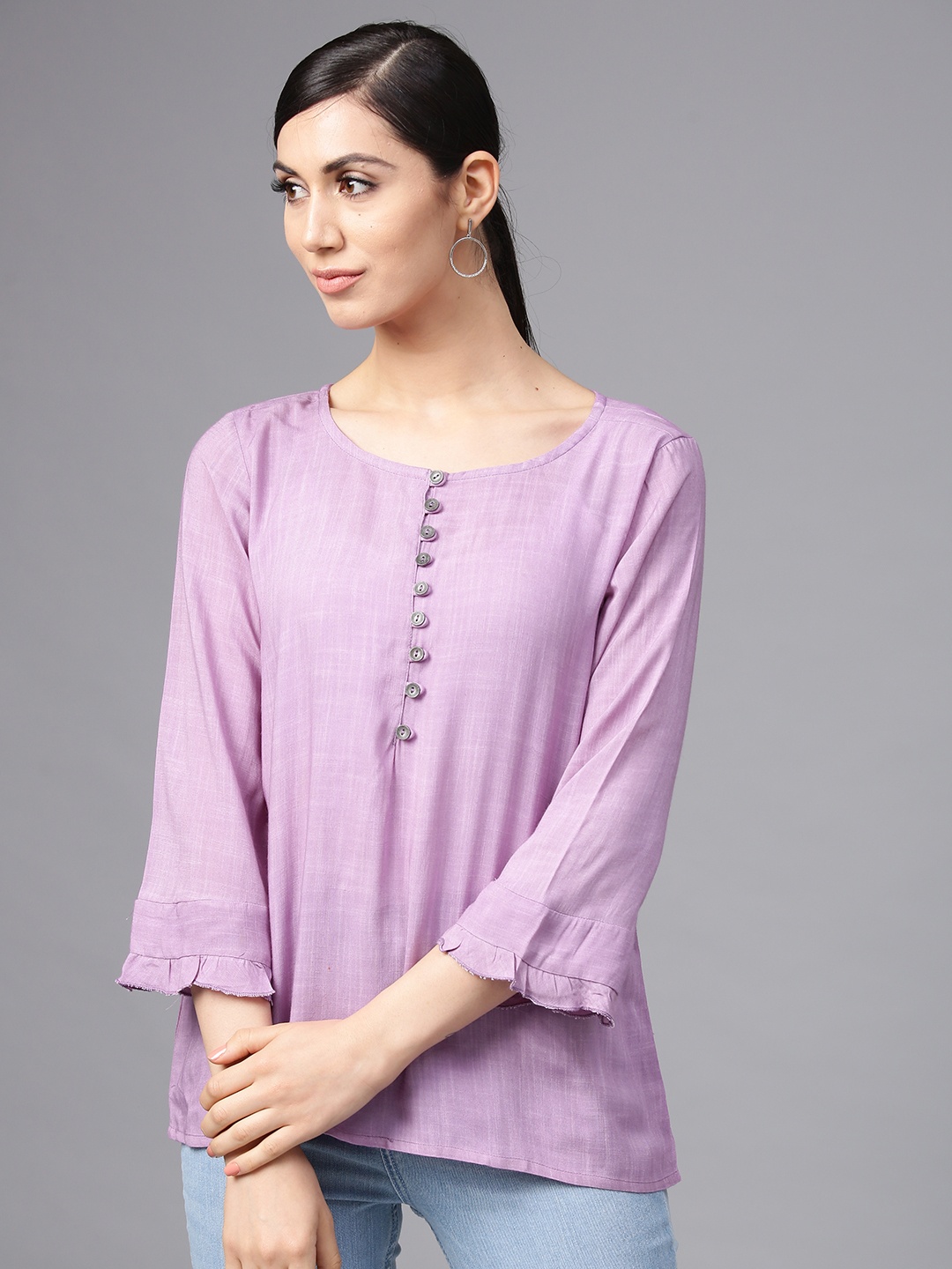 

AKS Women Lavender Solid Top
