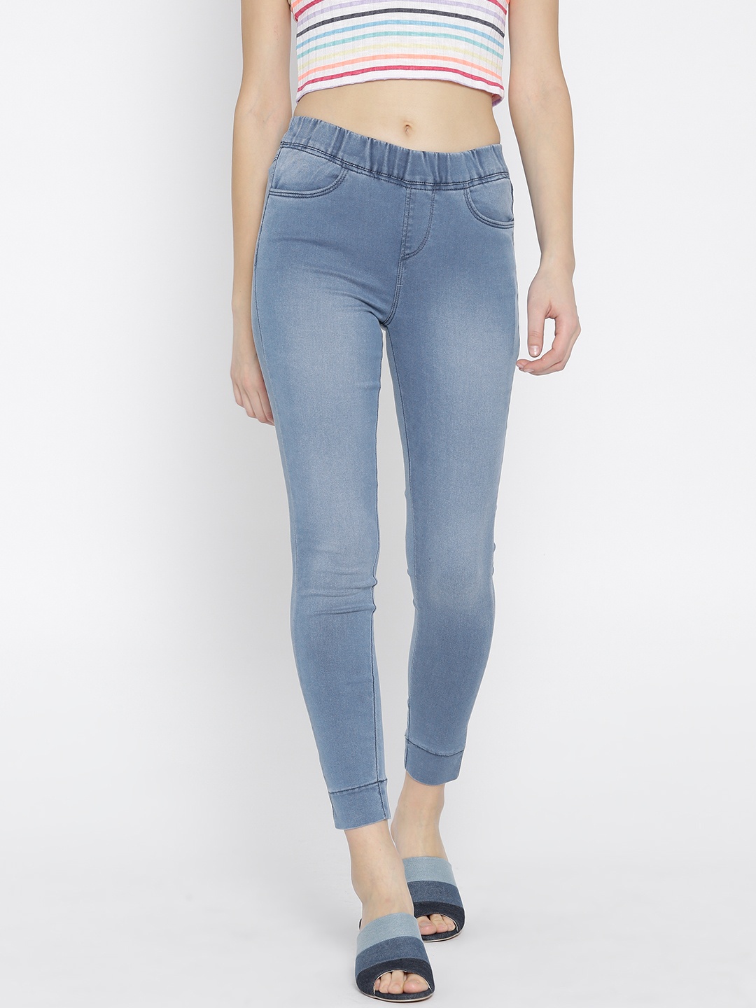 

Xpose Blue Washed High-Rise Jeggings