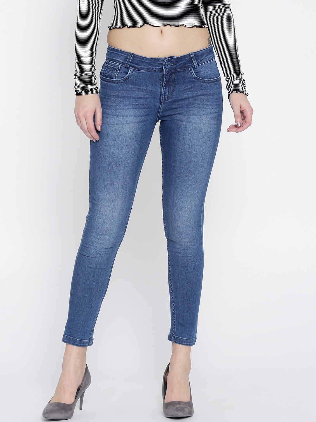 

Xpose Women Blue Slim Fit Mid-Rise Clean Look Stretchable Jeans