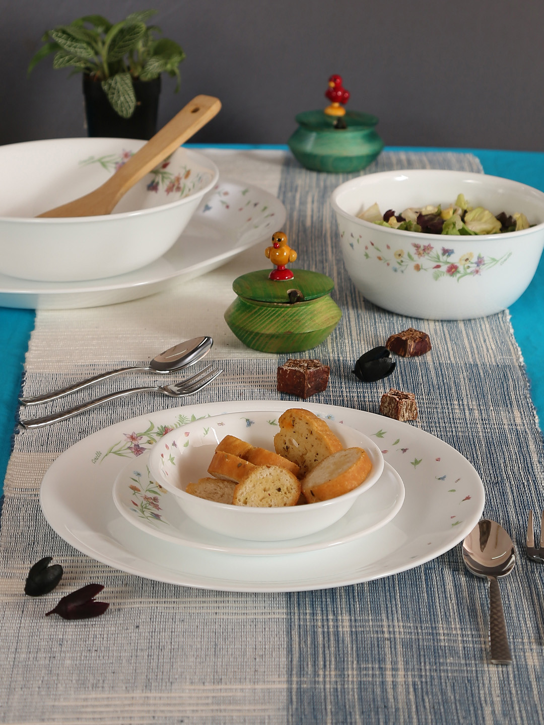 

Corelle Multicoloured 21-Pieces Printed Glass Dinner Set Set, Multi