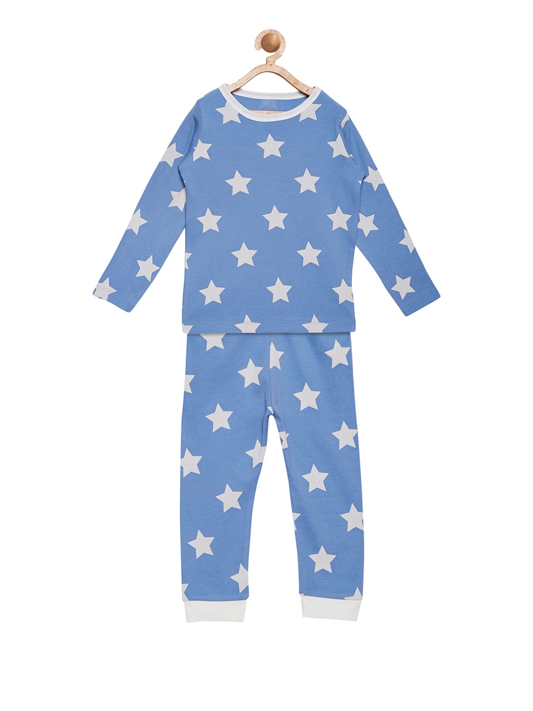 

berrytree Unisex Blue Printed Night suit BT 258D