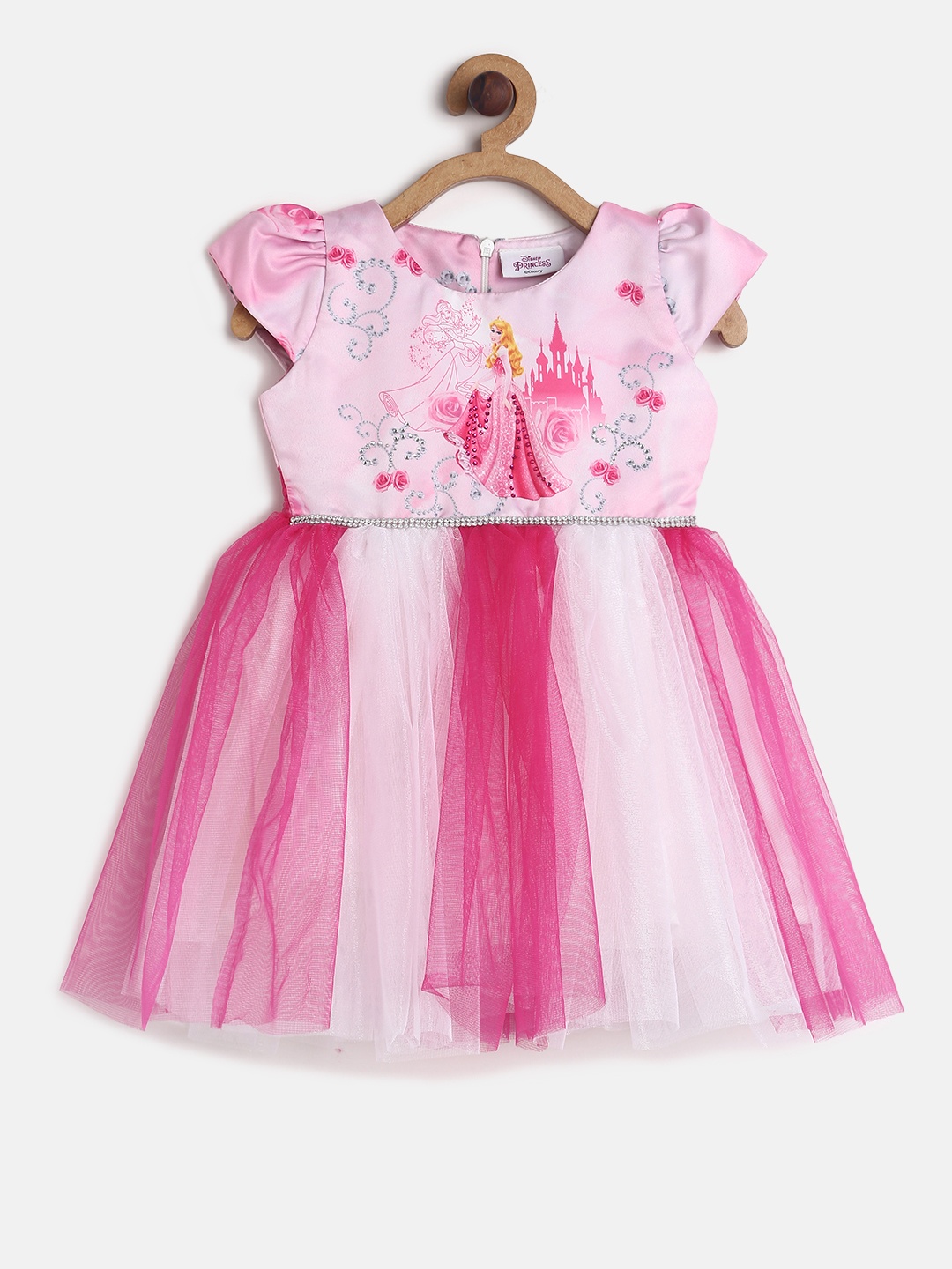 

Peppermint Disney Girls Pink Printed Fit and Flare Dress