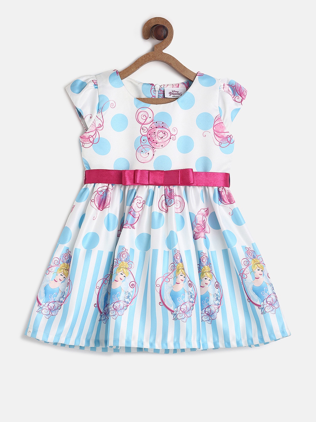 

Peppermint Disney Girls Blue Printed Fit and Flare Dress