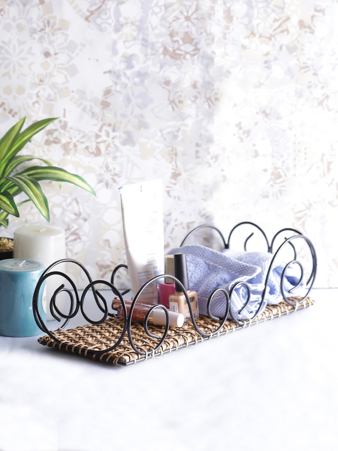 

VarEesha Beige Curvy Cane Bamboo Multipurpose Basket