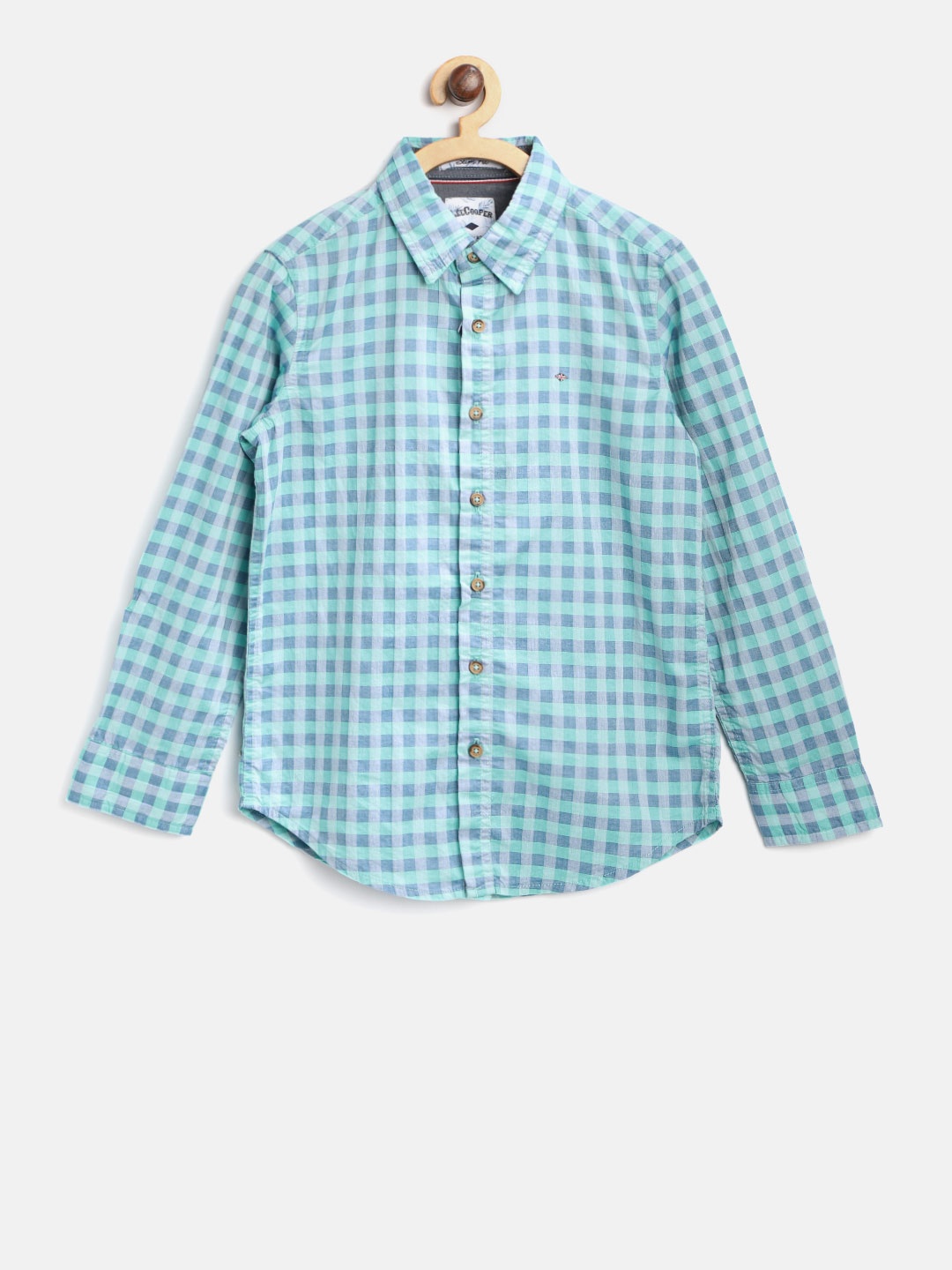 

Lee Cooper Boys Blue & Green Checked Casual Shirt