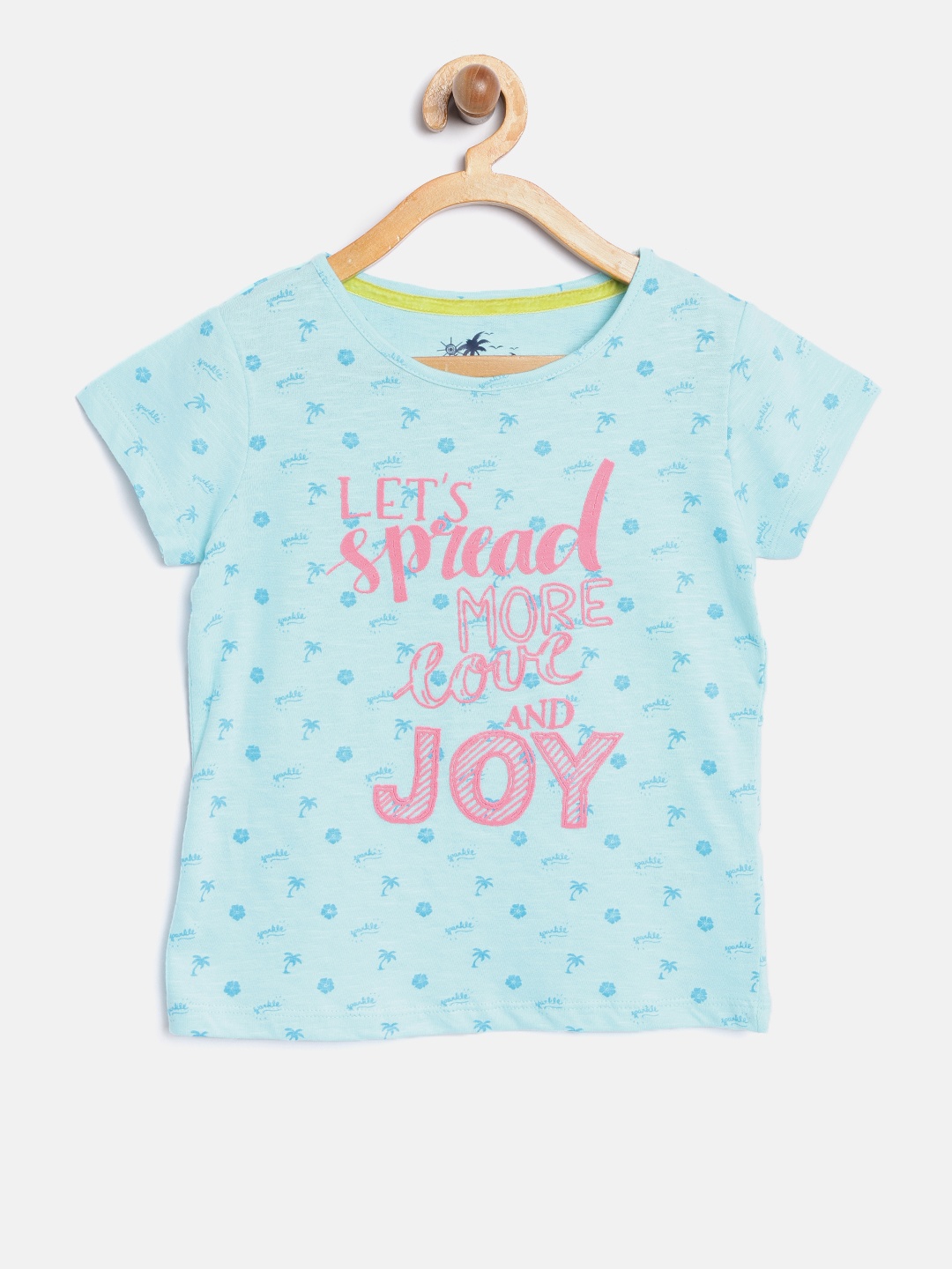 

Lee Cooper Girls Blue Printed Round Neck T-shirt