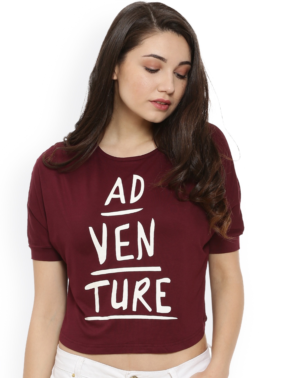

Campus Sutra Women Maroon Printed Top