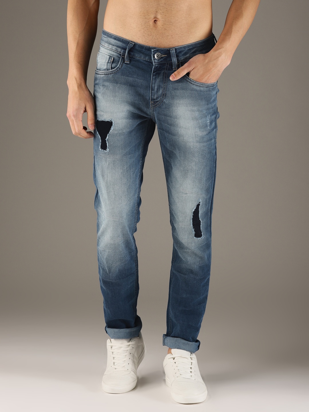 

Flying Machine Men Blue Michael Slim Tapered Fit Mid-Rise Stretchable Jeans