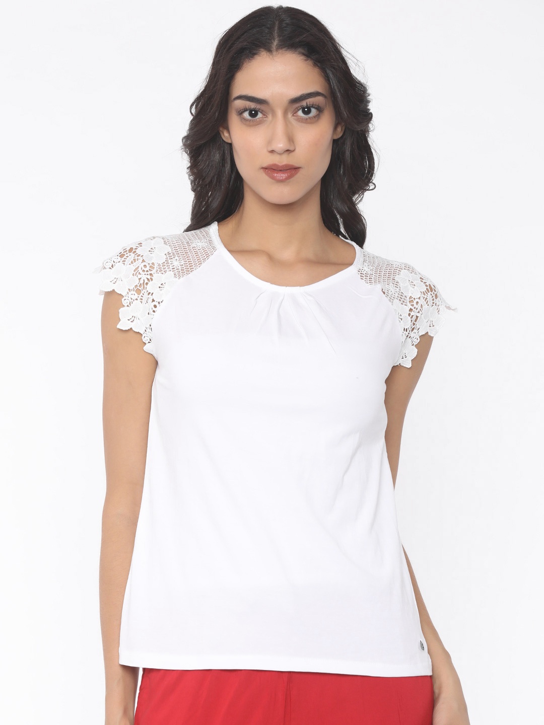 

Pepe Jeans Women White Solid Pure Cotton Top